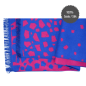 Preview: Scarf Shawl 100% Silk Flannel Jacquard Magenta Blue